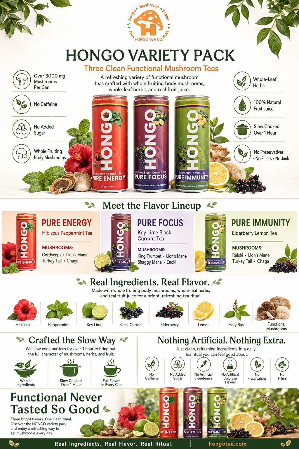 Hongo Vitality Tea Variety Pack A+ content image