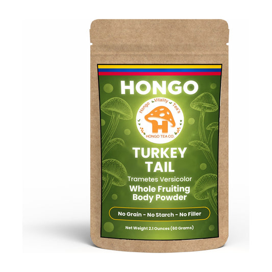 Hongo Turkey Tail Mushroom Powder - 2.1 oz (60 g) pouch, front