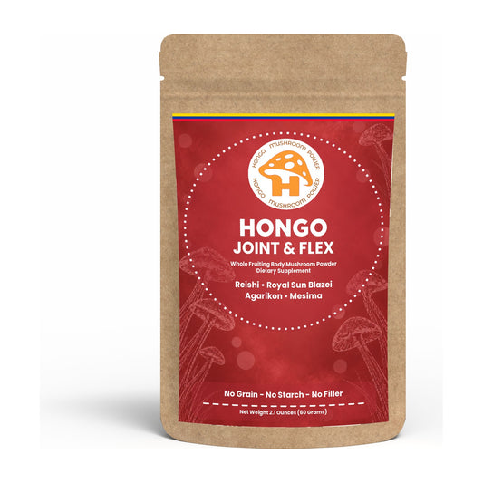 Hongo Joint and Flex Mushroom Blend - 2.1 oz (60 g) pouch, front