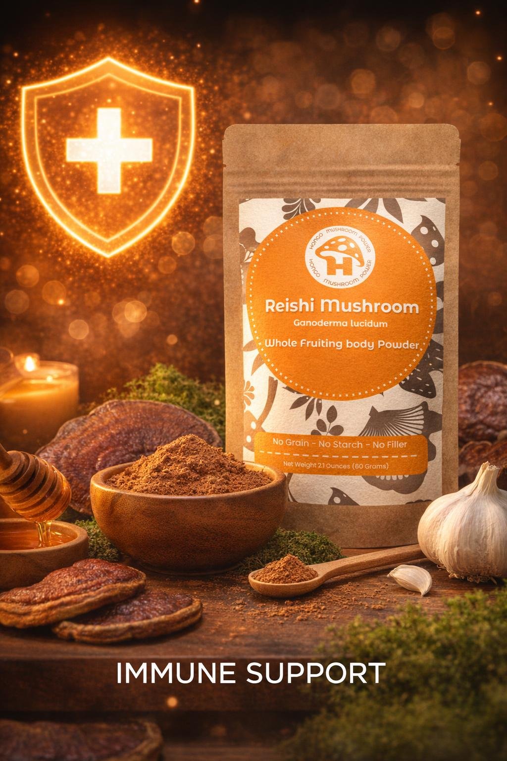 Reishi Whole Fruiting Body Mushroom Powder