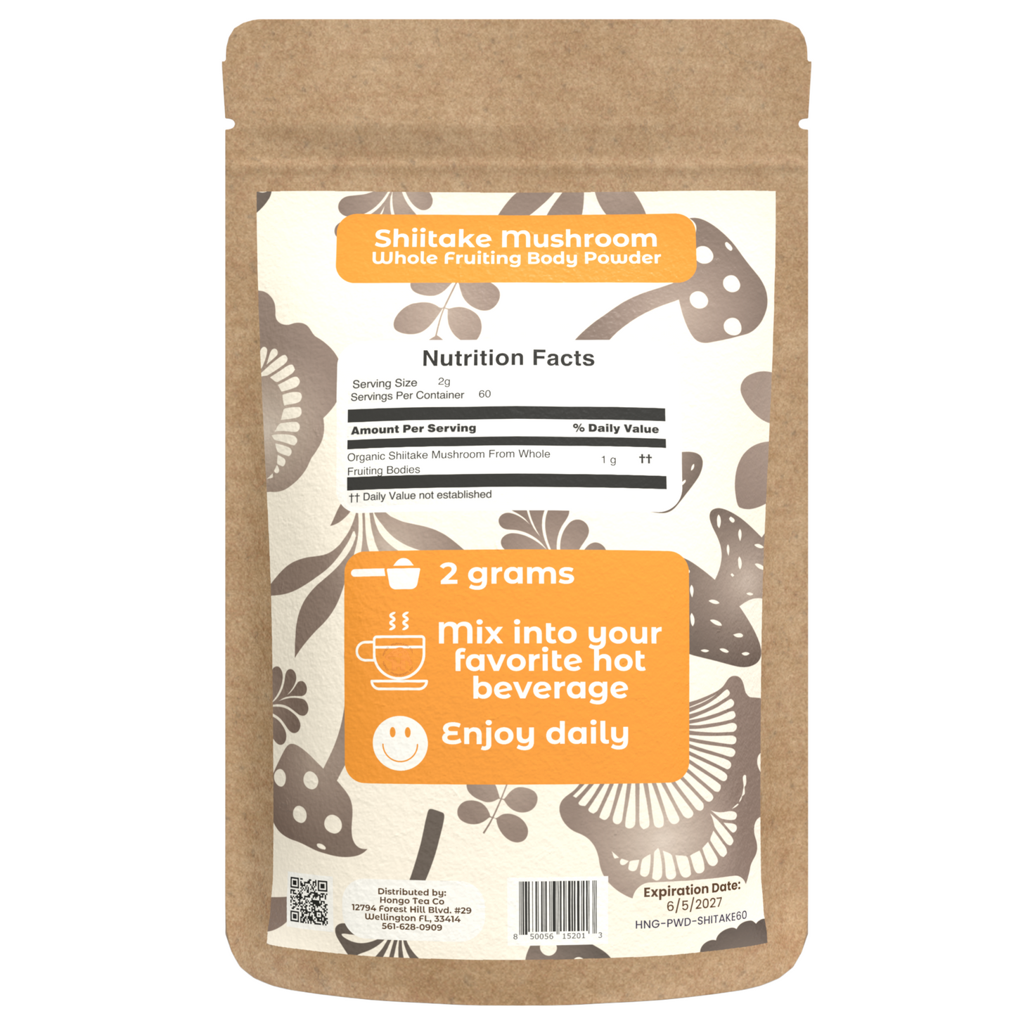 Shiitake Mushroom Whole Fruiting Body Powder