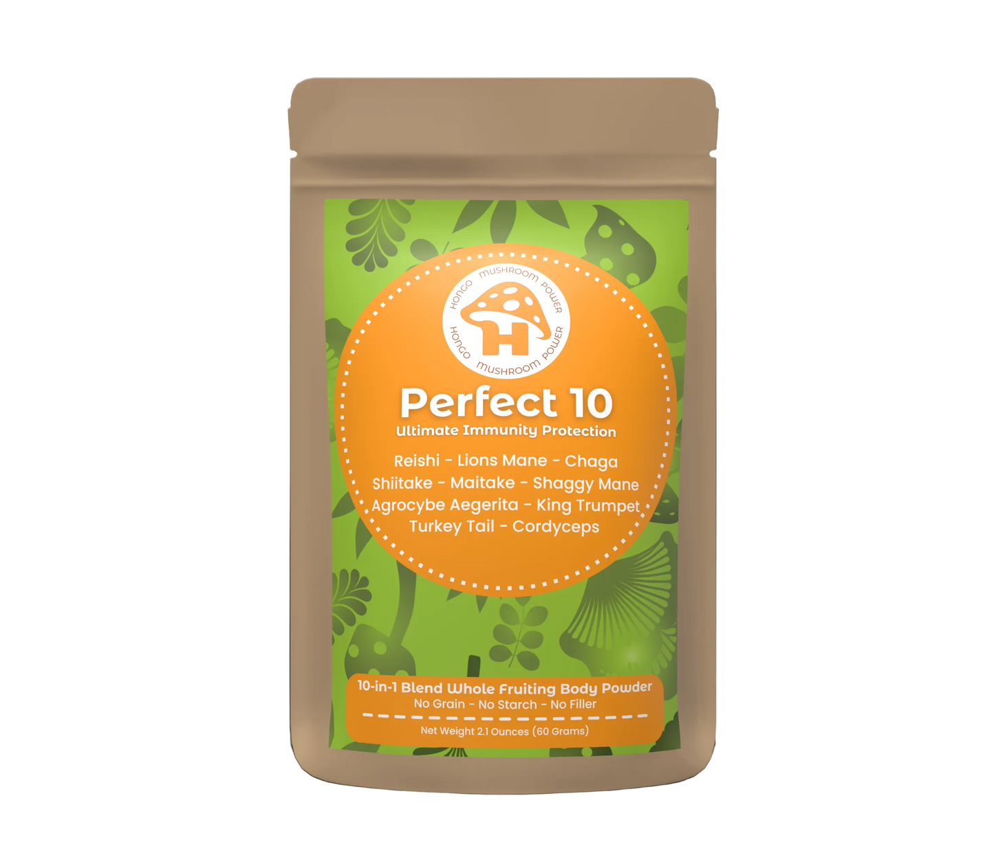 Hongo Perfect 10 mushroom blend powder with 10 functional mushrooms — additional view