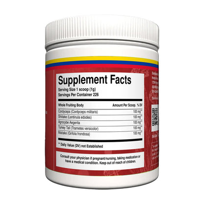 Hongo Cardio Mushroom Blend - 8 oz jar, Supplement Facts
