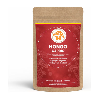 Hongo Cardio Mushroom Blend - 2.1 oz (60 g) pouch, front