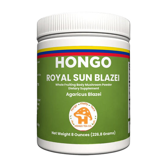 Hongo Royal Sun Blazei Mushroom Powder - 8 oz jar, front