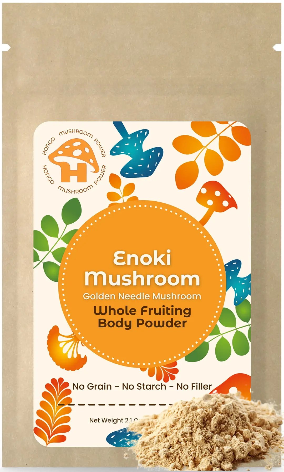 Enoki Whole Fruiting Body Mushroom Powder