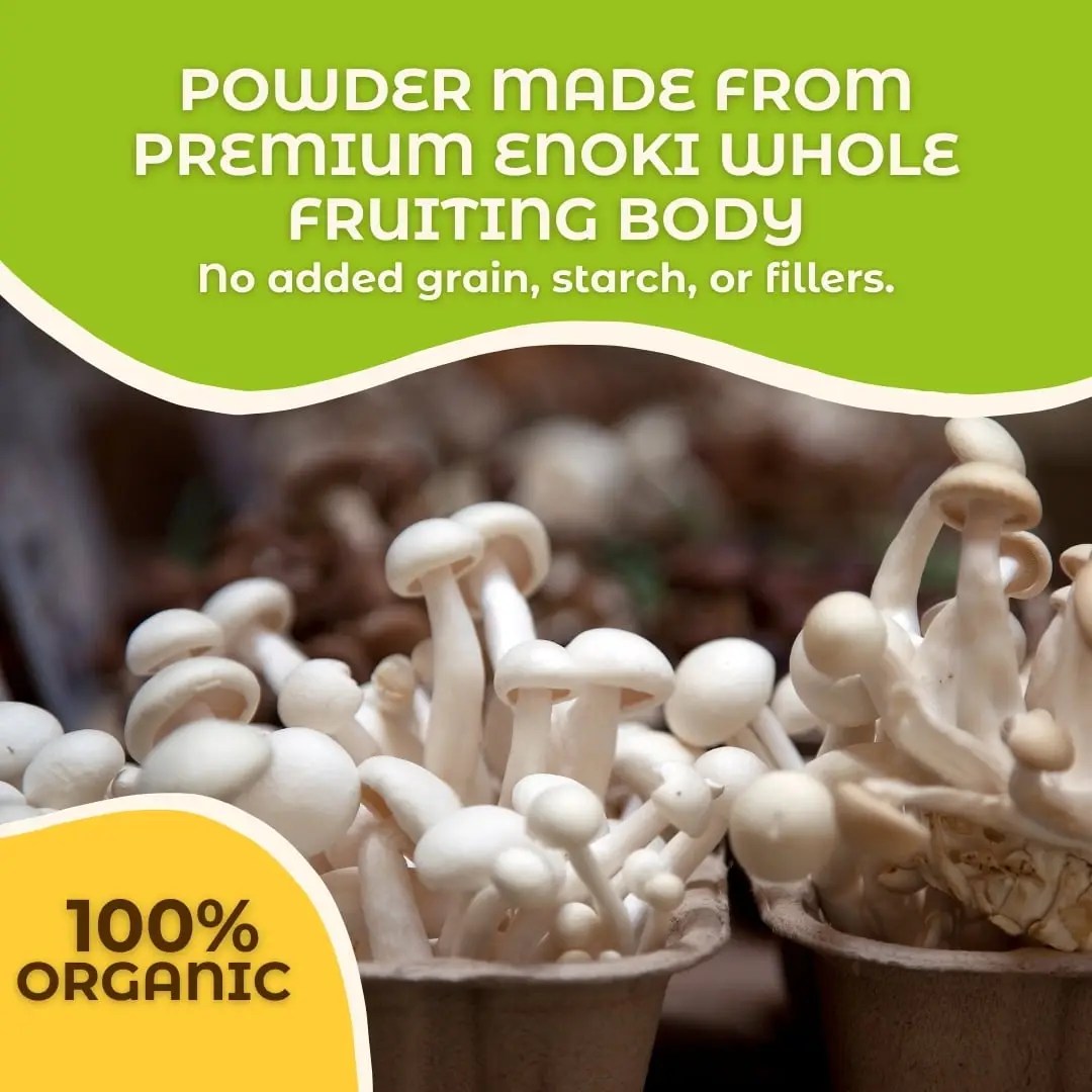 Enoki Whole Fruiting Body Mushroom Powder