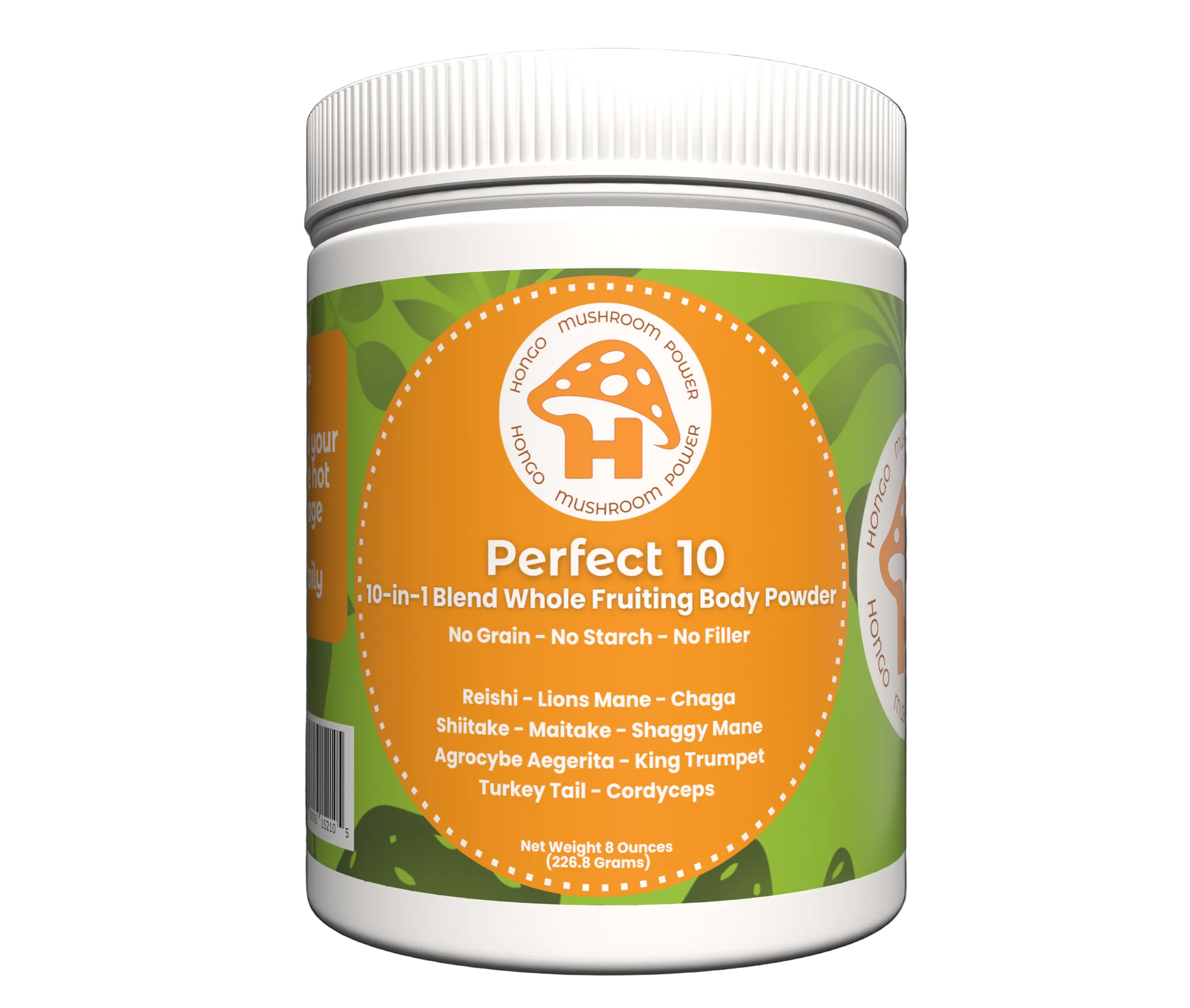 Hongo Perfect 10 mushroom blend powder with 10 functional mushrooms
