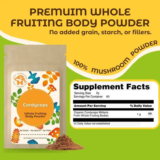 Cordyceps Mushroom Whole Fruiting Body Powder