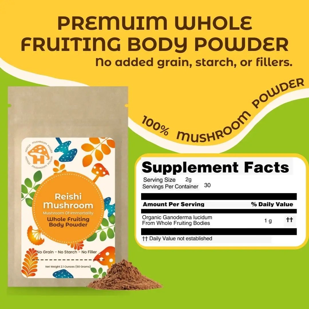 Reishi Whole Fruiting Body Mushroom Powder